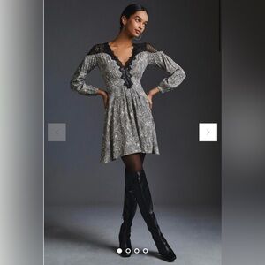 Anthropologie Lace V-Neck Dress